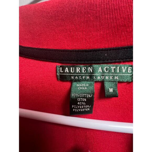 Lauren Active Ralph Lauren Red Black Track Jacket Medium - Picture 2 of 11